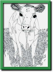 kleurplaat van een koe