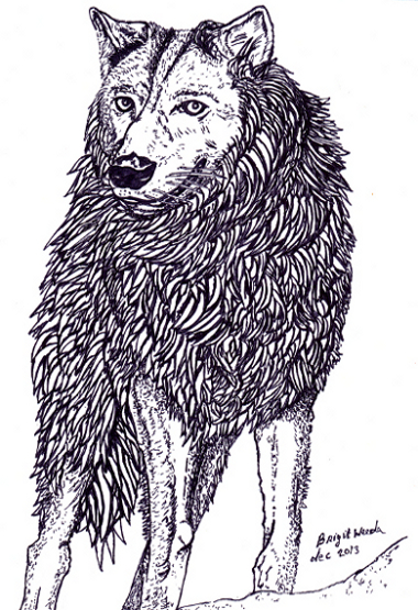 kleurplaat van een wolf