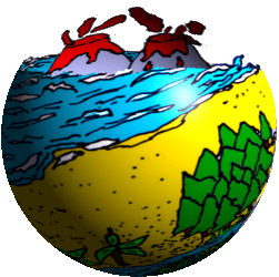 aarde met een vulkaan